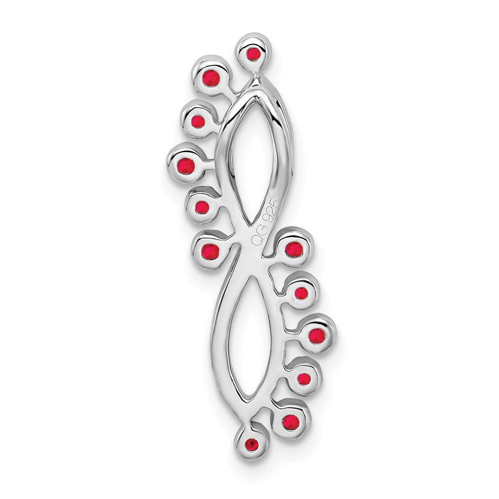 14k White Gold Ruby and Real Diamond Infinity Chain Slide