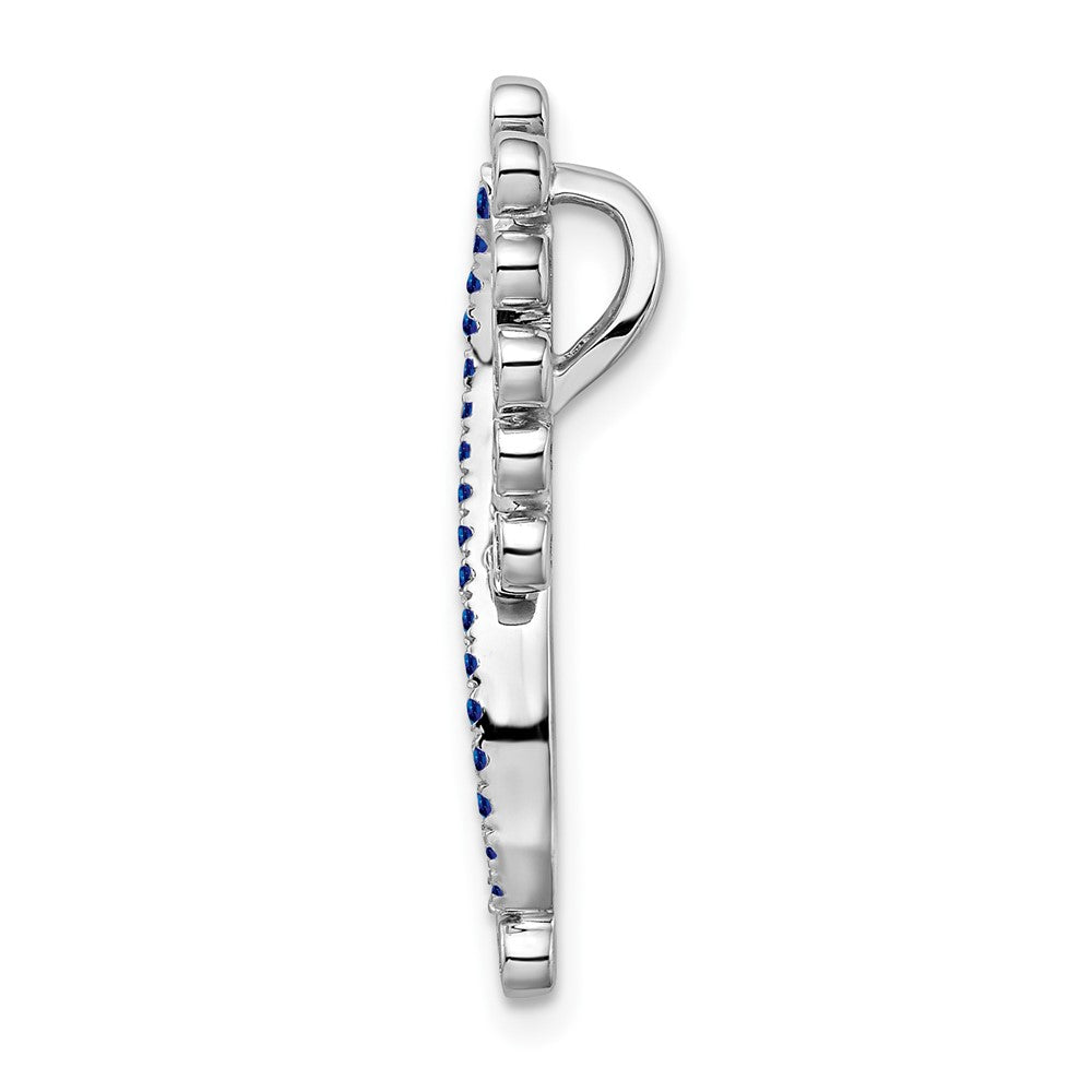 14k White Gold Sapphire and Real Diamond Infinity Chain Slide