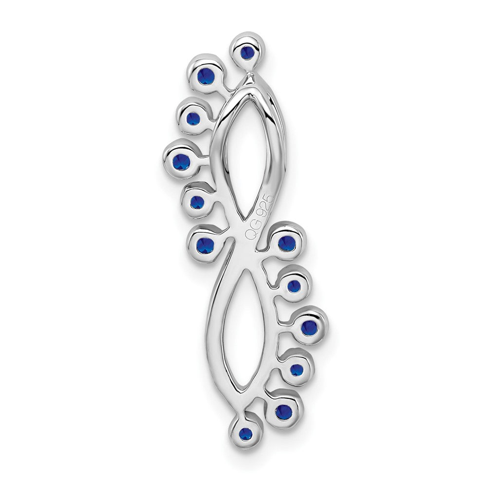 14k White Gold Sapphire and Real Diamond Infinity Chain Slide