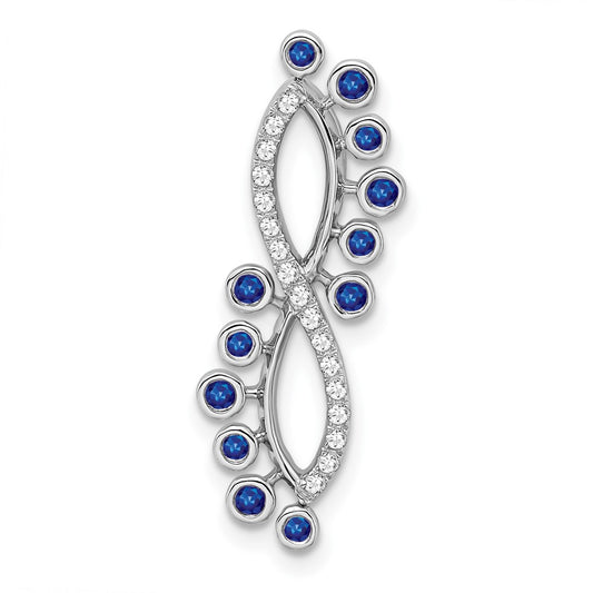 14k White Gold Sapphire and Real Diamond Infinity Chain Slide