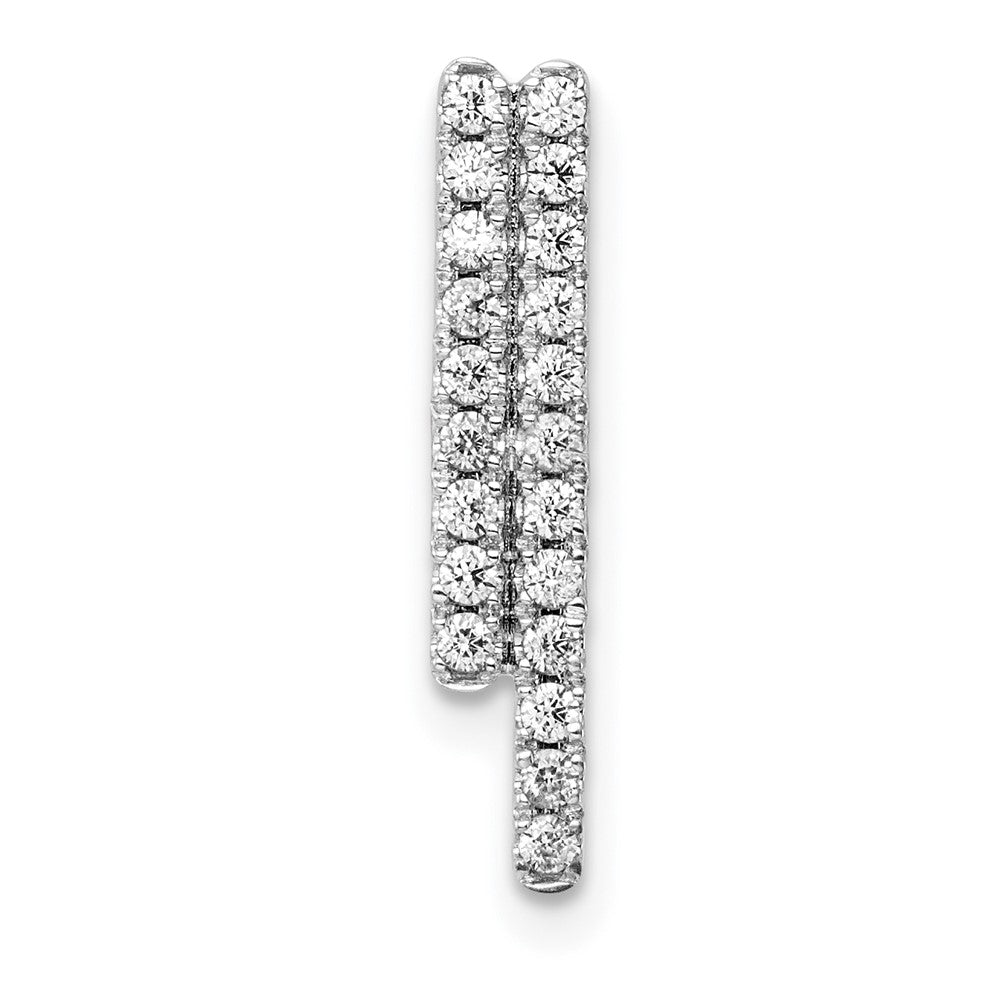 14k White Gold Polished Real Diamond Bars Chain Slide