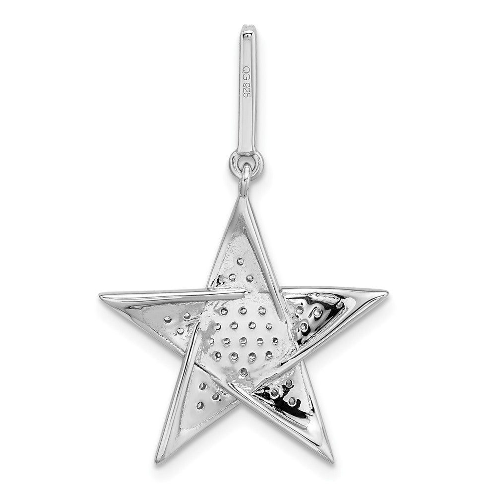 14k White Gold Polished Star Pendant