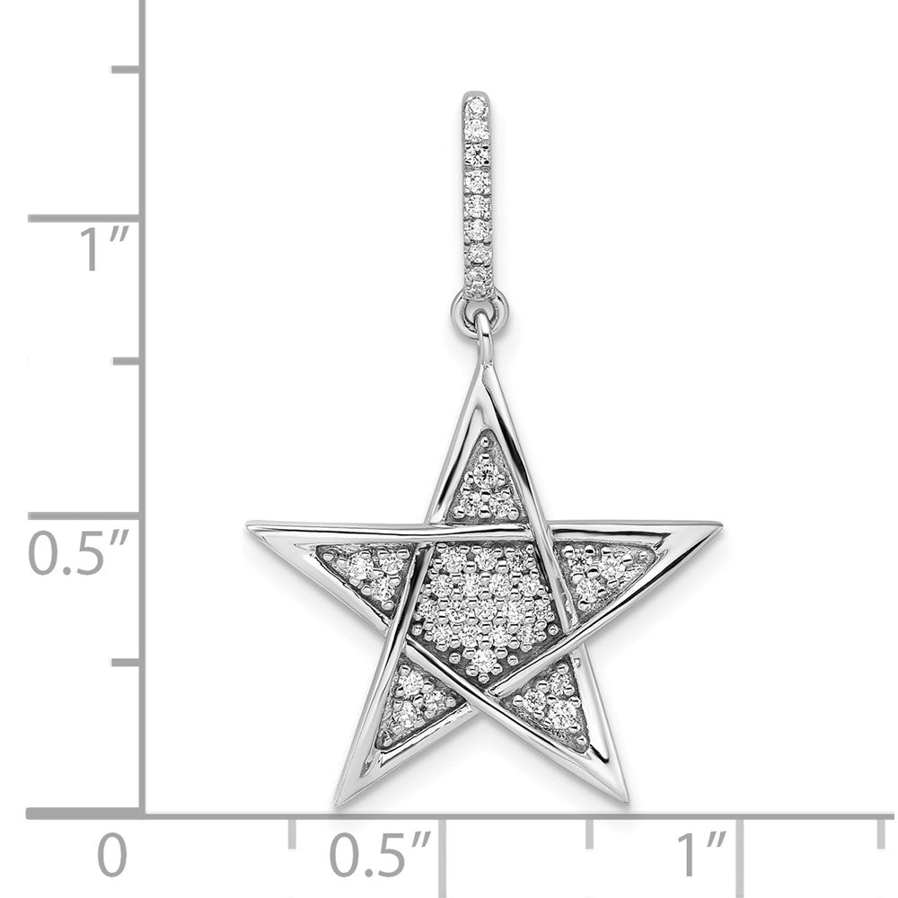 14k White Gold Polished Star Pendant