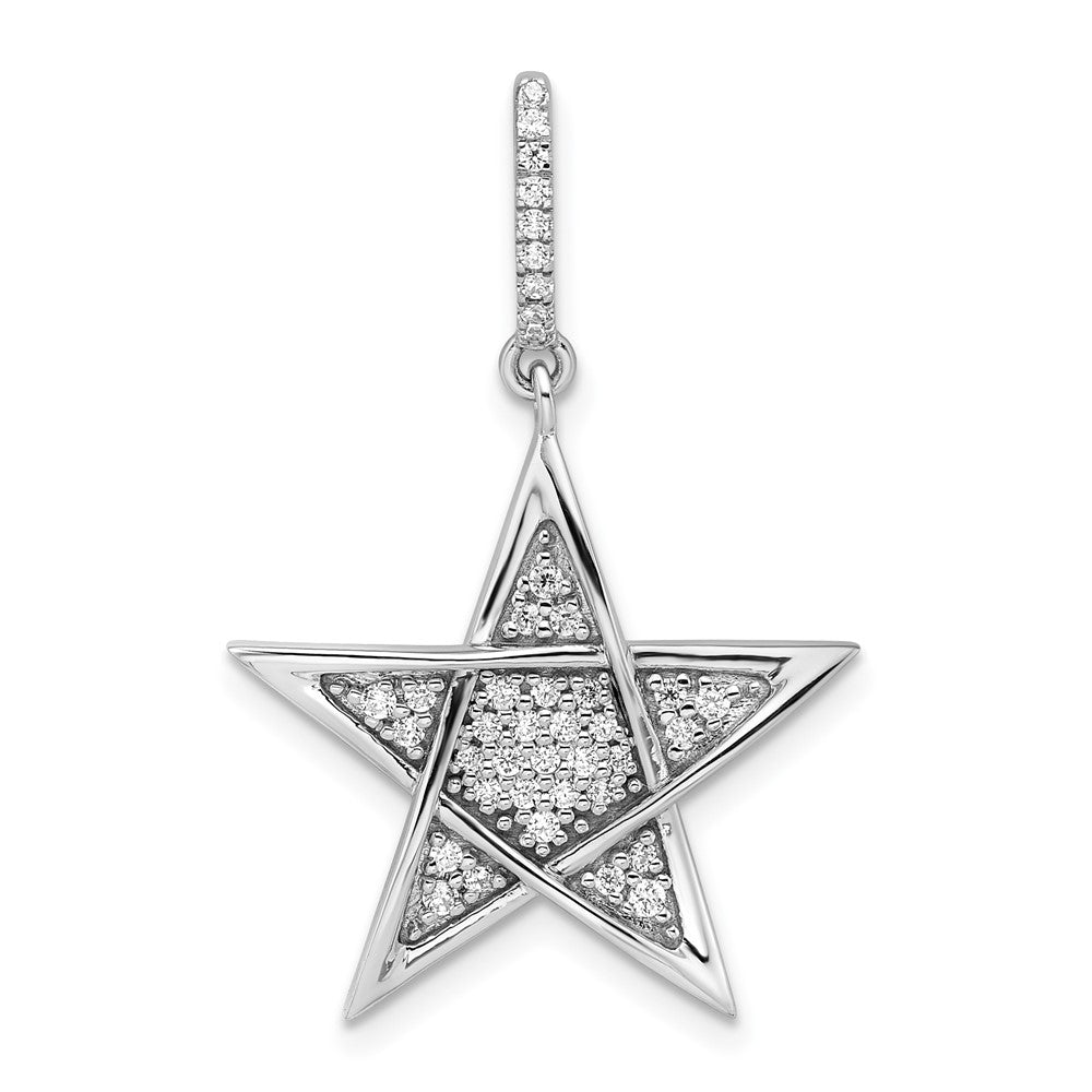 14k White Gold Polished Star Pendant