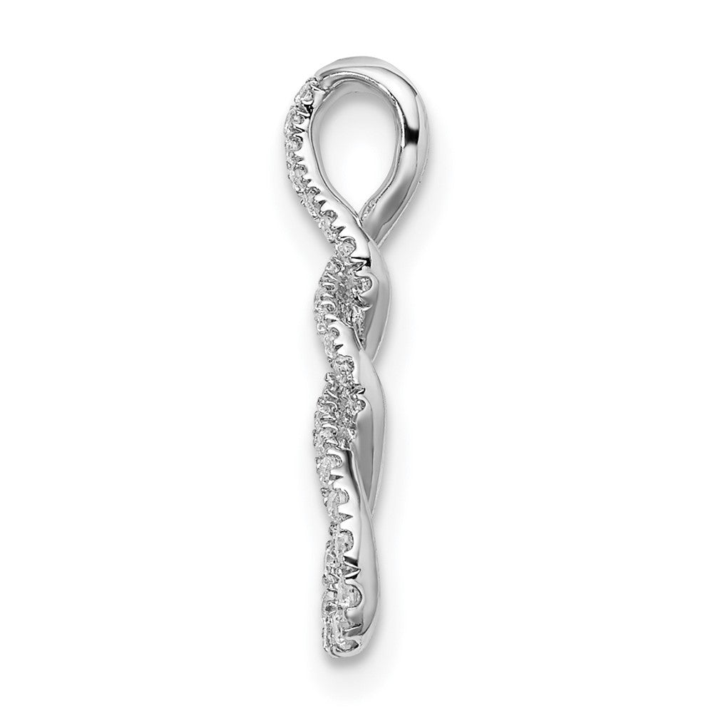 14k White Gold Real Diamond Twist Chain Slide