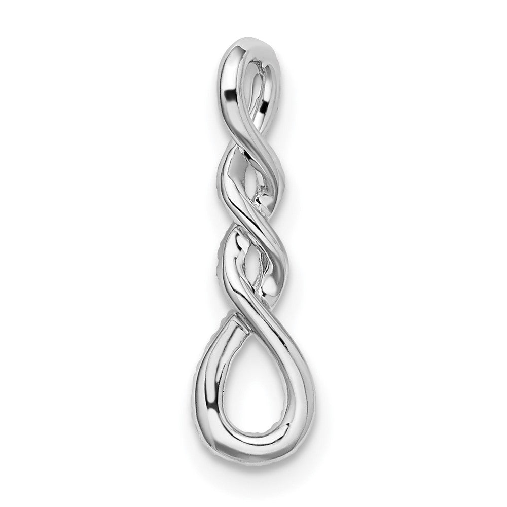 14k White Gold Real Diamond Twist Chain Slide