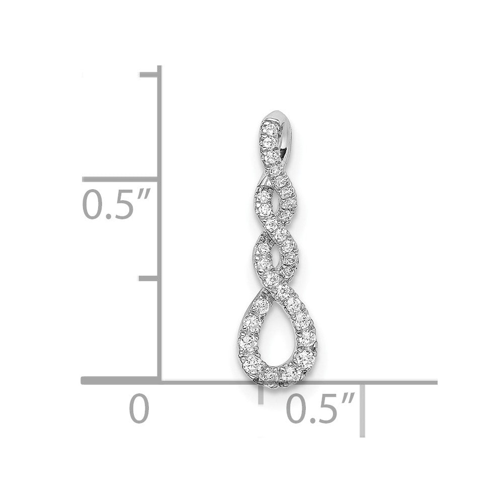 14k White Gold Real Diamond Twist Chain Slide