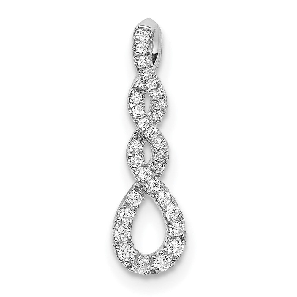 14k White Gold Real Diamond Twist Chain Slide