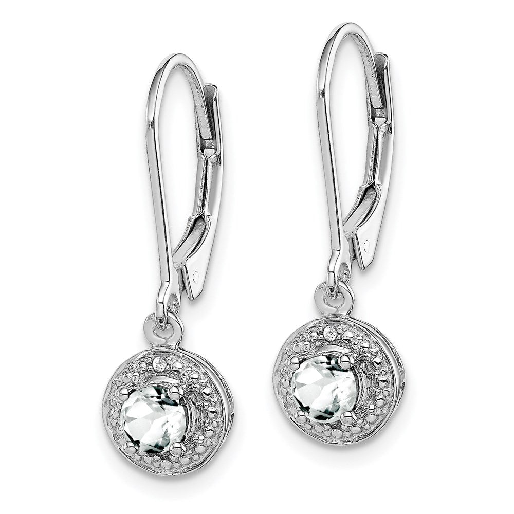 Sterling Silver Rhodium-plated Diamond & White Topaz Earrings