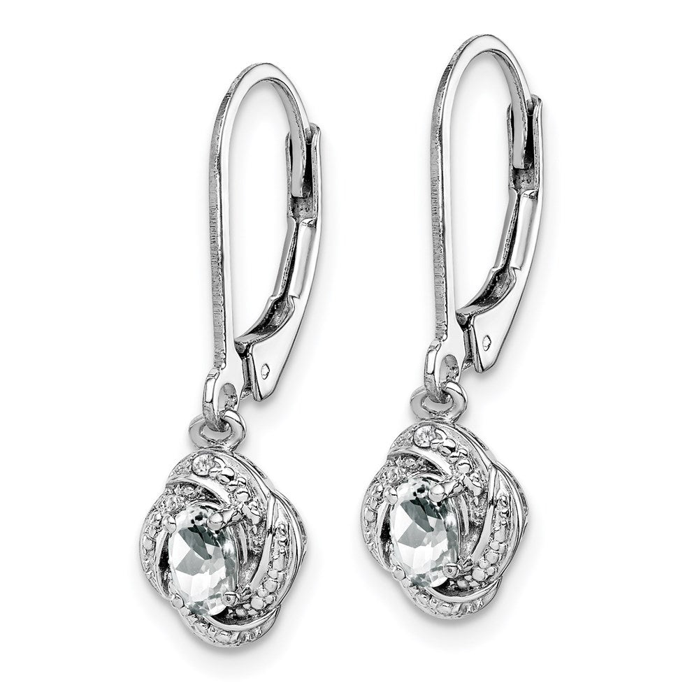 Sterling Silver Rhodium-plated Diamond & White Topaz Earrings