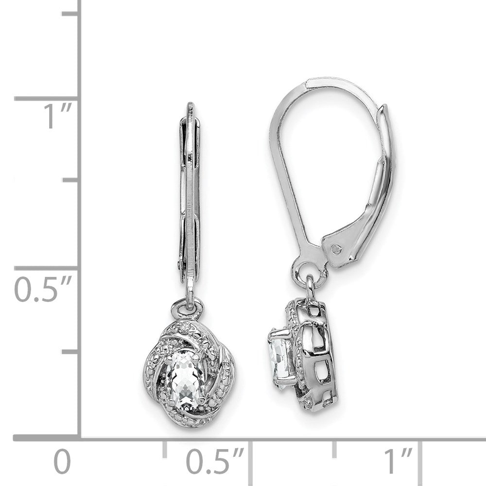 Sterling Silver Rhodium-plated Diamond & White Topaz Earrings