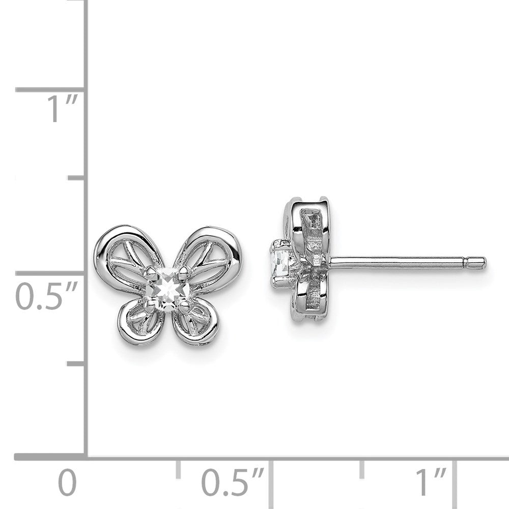 Sterling Silver Rhodium-plated White Topaz Earrings