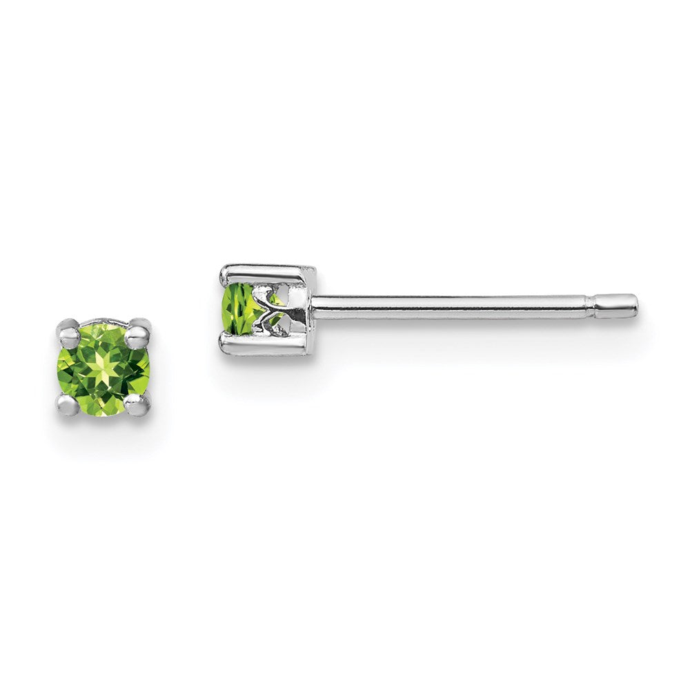 Sterling Silver 3mm Round Peridot Post Earrings