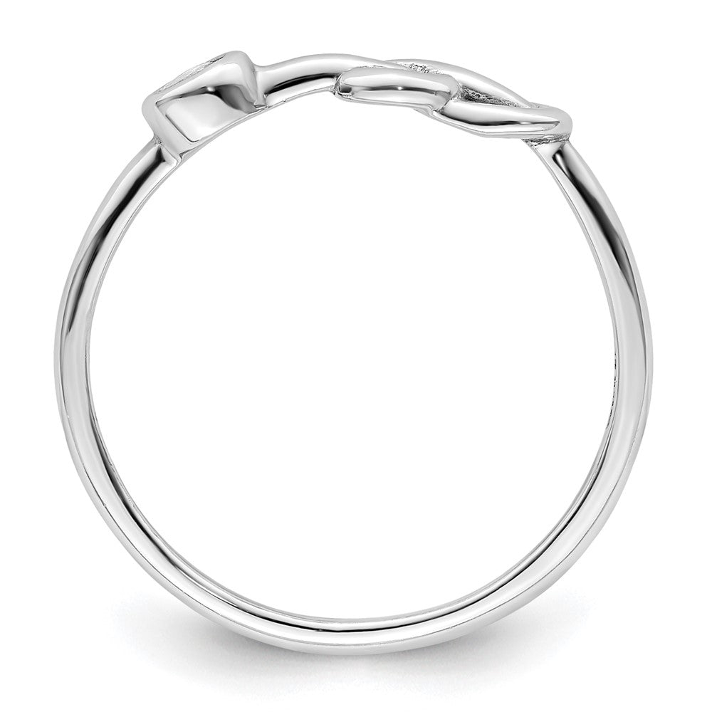 Sterling Silver Rhodium-plated Polished Infinity White Topaz Ring