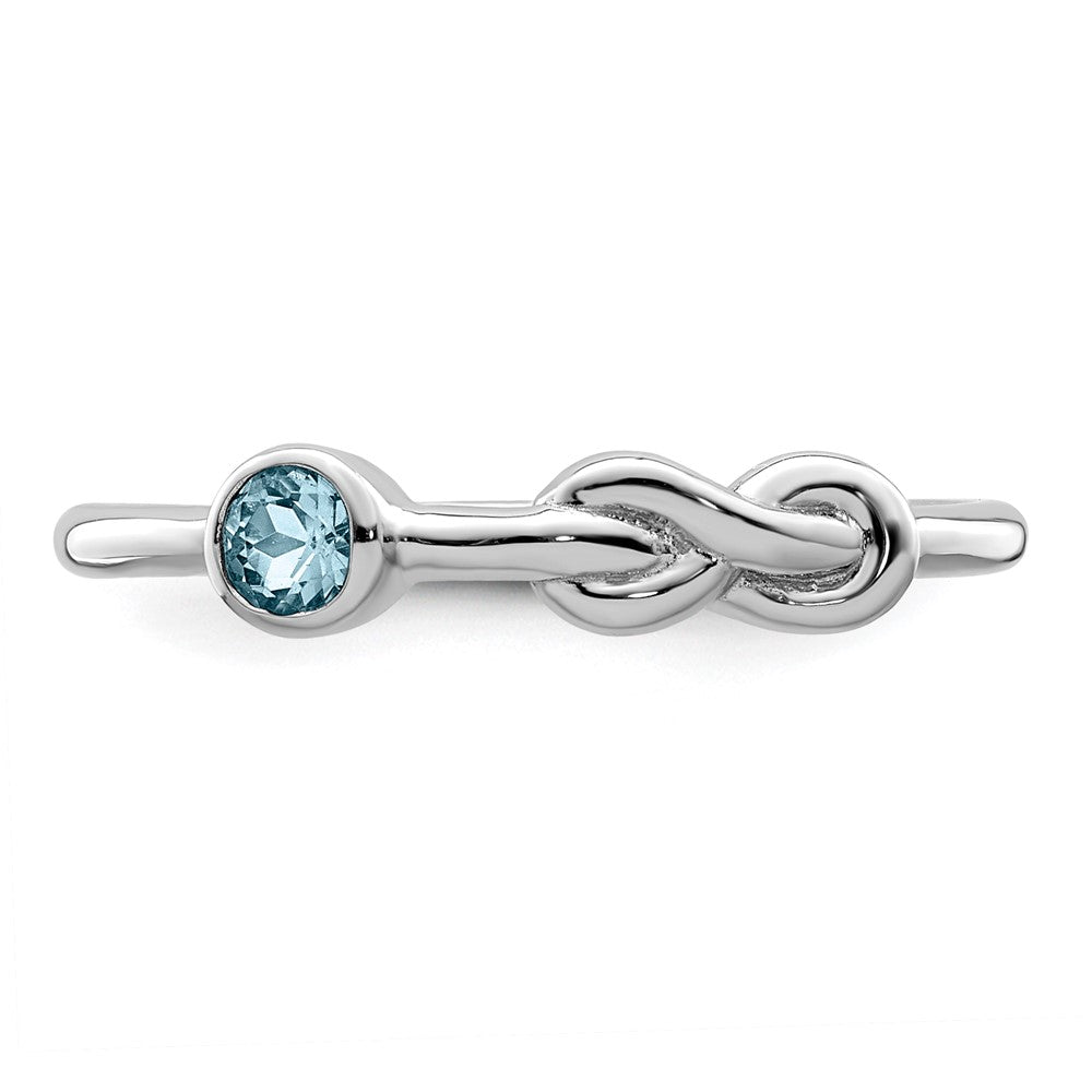 Sterling Silver Rhodium-plated Polished Infinity LS Blue Topaz Ring