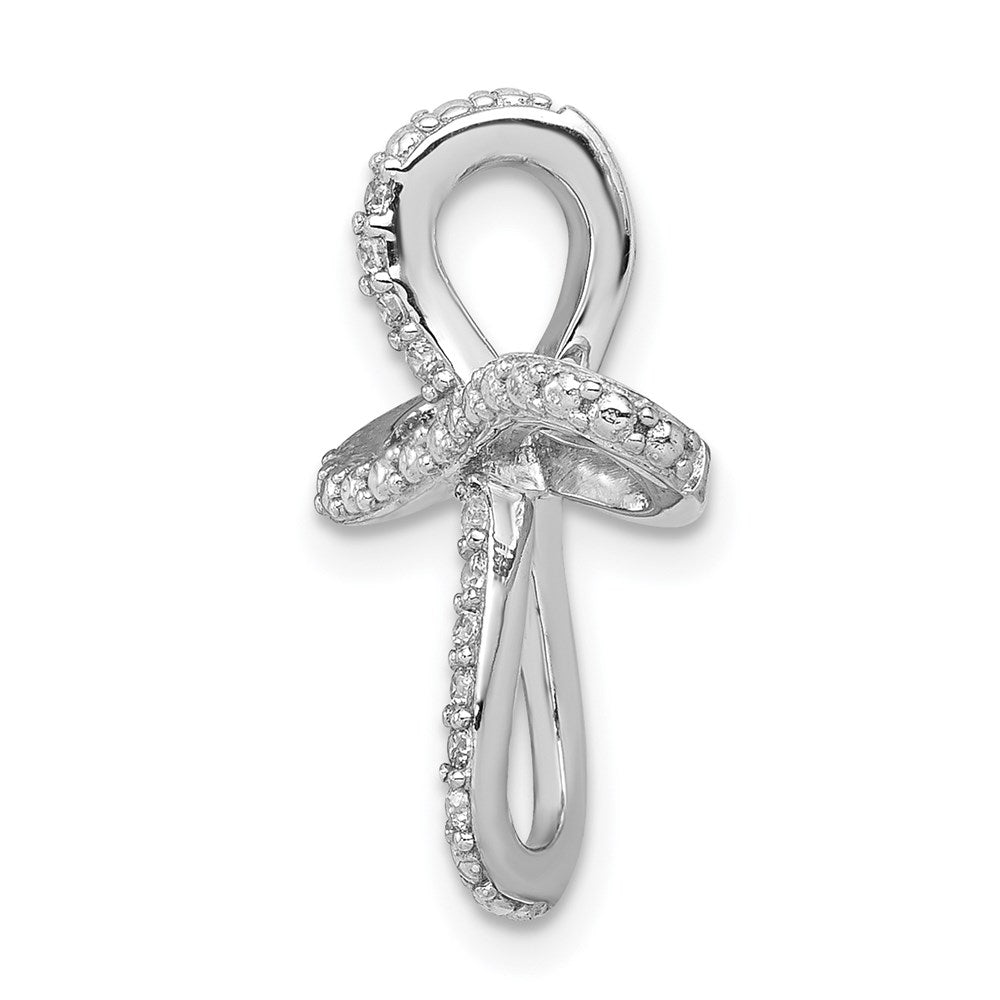 Sterling Silver Rhodium-plated Diamond Cross Pendant