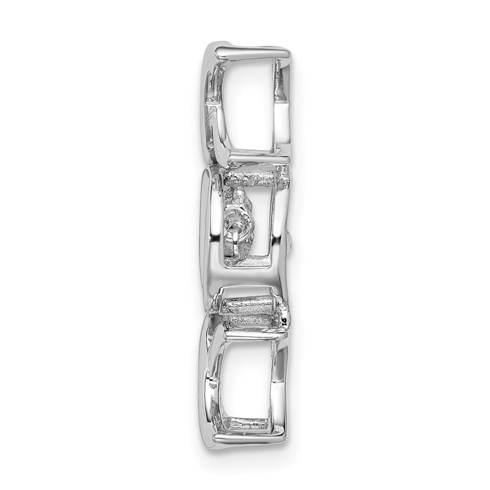 Sterling Silver Rhodium-plated Vibrant Diamond Pendant Slide