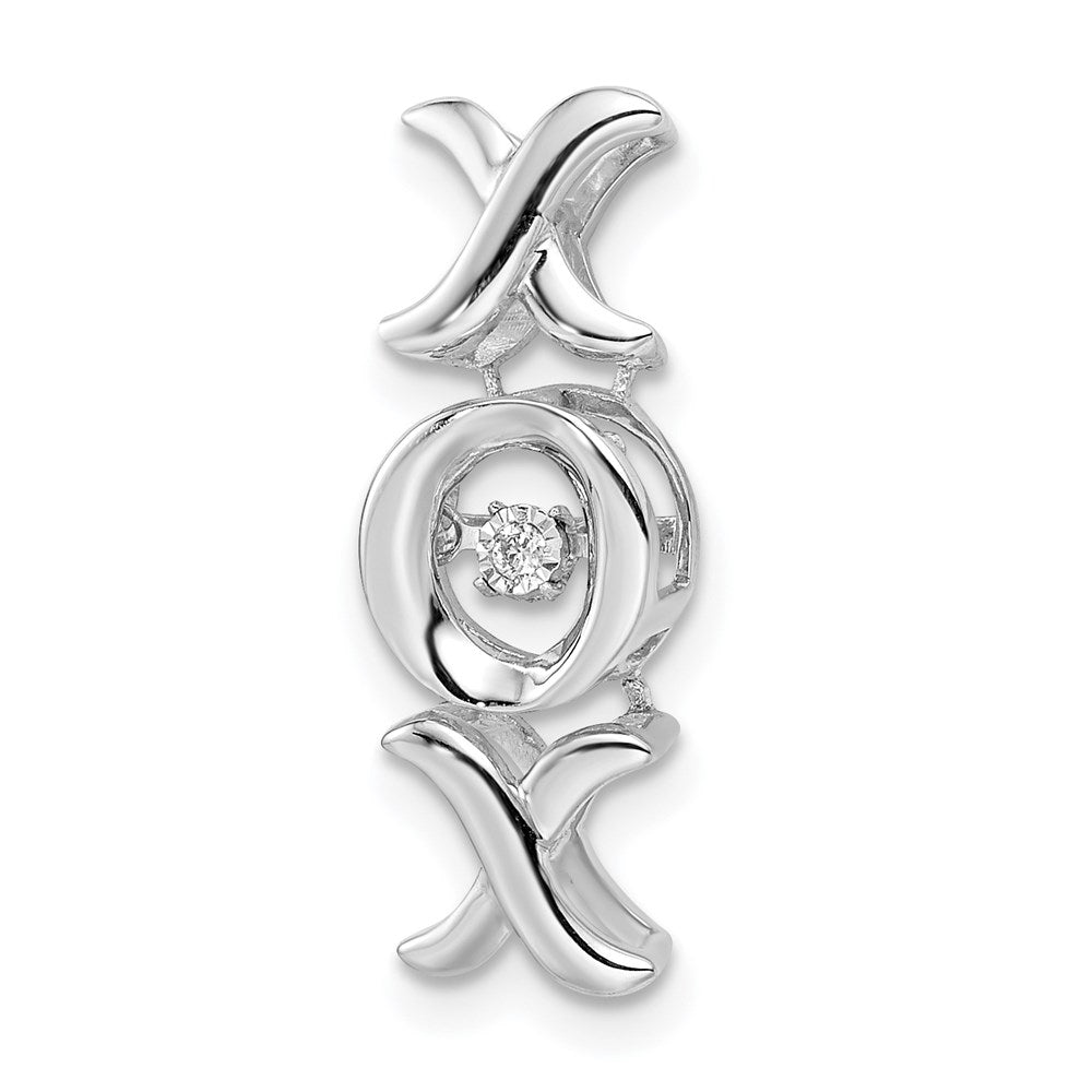 Sterling Silver Rhodium-plated Vibrant Diamond Pendant Slide