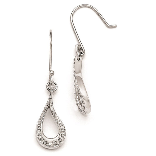 Sterling Silver Diamond Mystique Teardrop Earrings