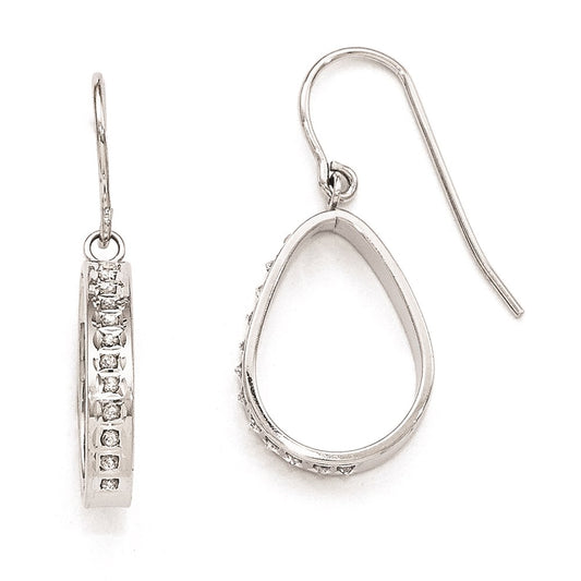 Sterling Silver Diamond Mystique Teardrop Dangle Earrings