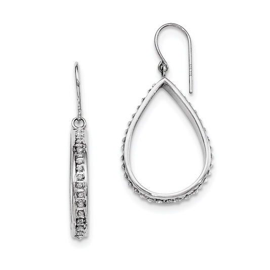 Sterling Silver Diamond Mystique Teardrop Earrings