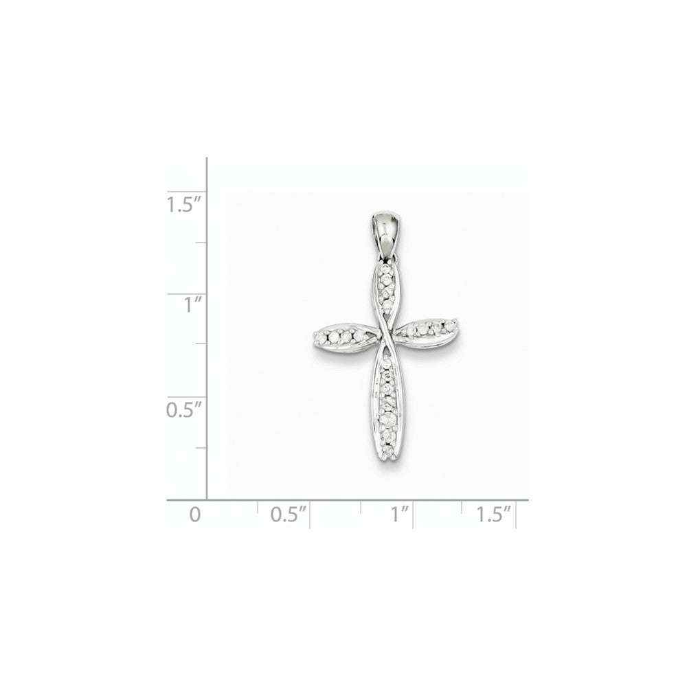 Sterling Silver Diamond Cross Pendant