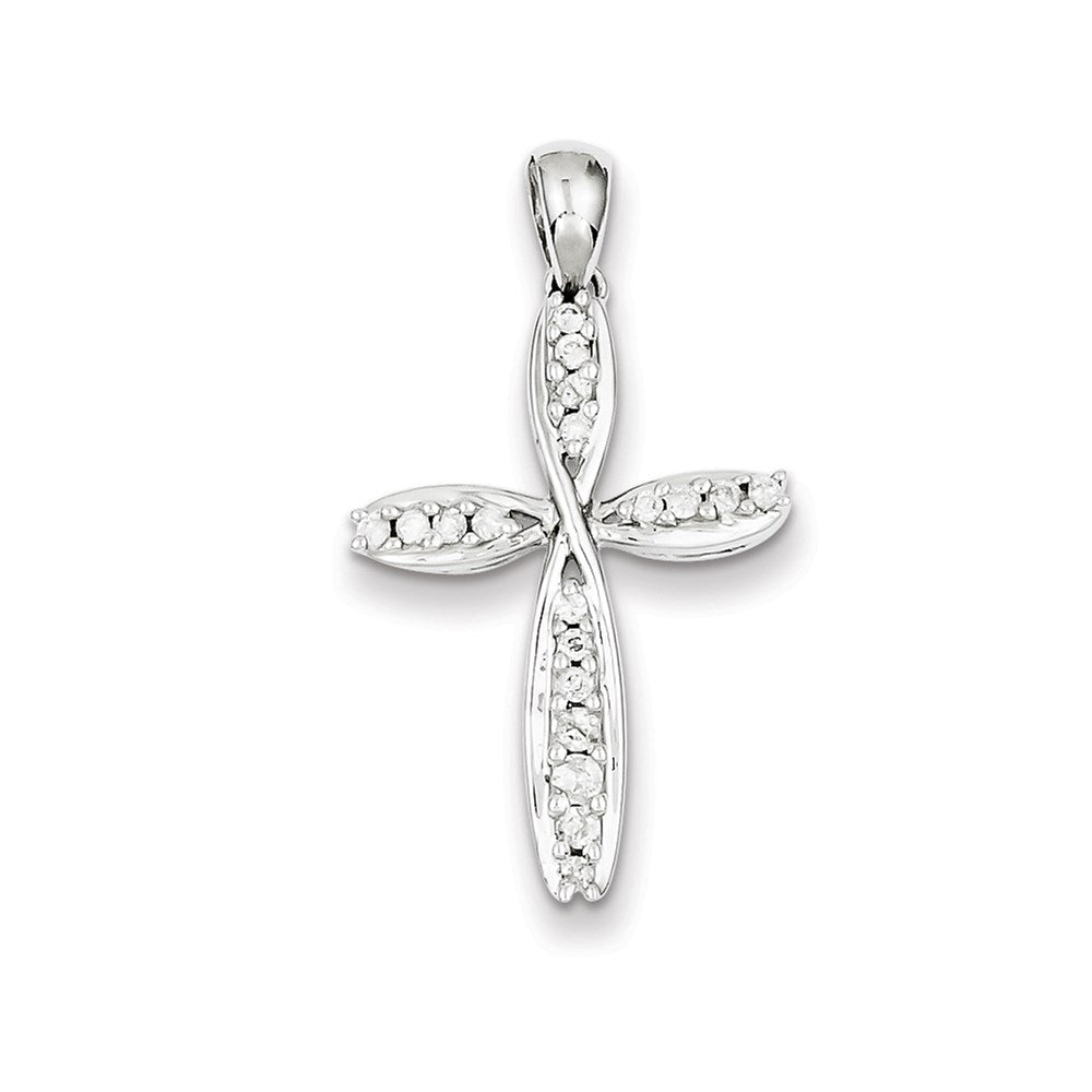 Sterling Silver Diamond Cross Pendant