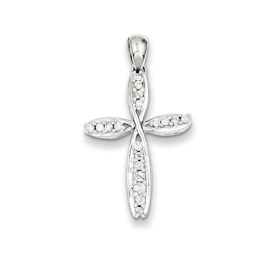 Sterling Silver Diamond Cross Pendant