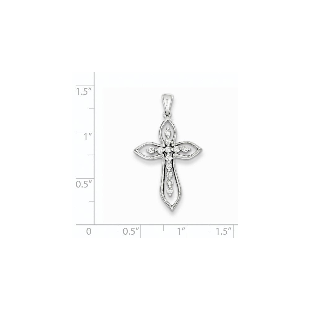 Sterling Silver Diamond Cross Pendant