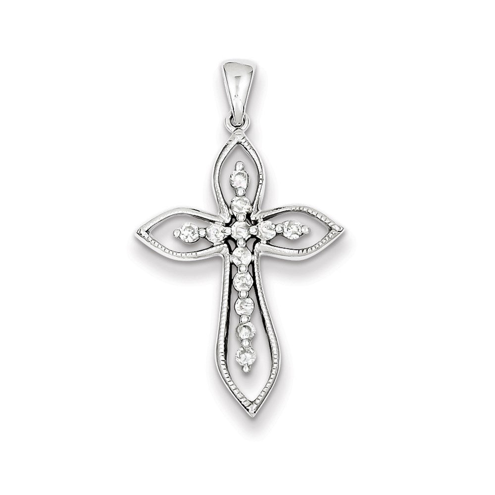 Sterling Silver Diamond Cross Pendant