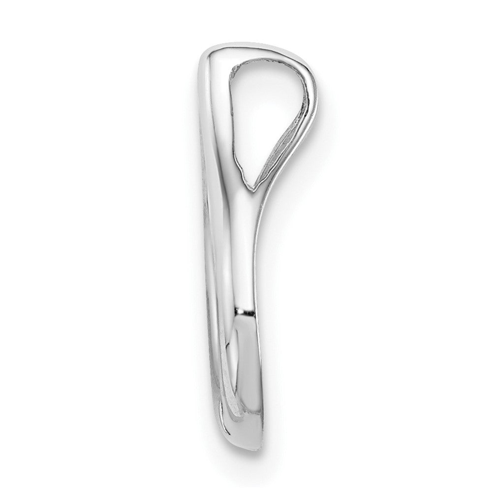 Sterling Silver Rhodium Diamond Teardrop Pendant