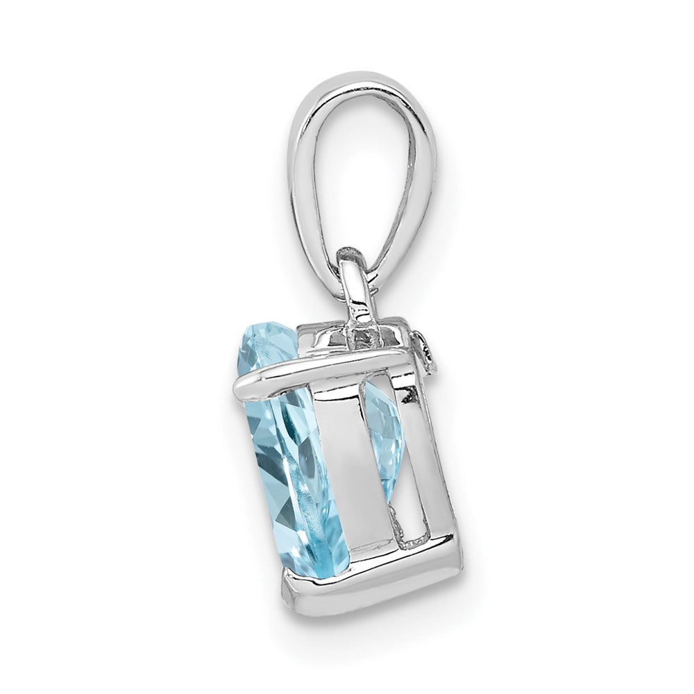 Sterling Silver Rhodium-plated Light Swiss Blue Topaz Pendant