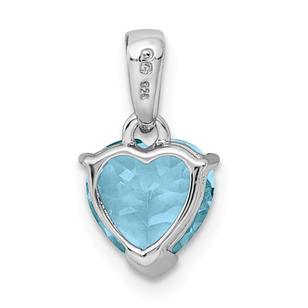 Sterling Silver Rhodium-plated Light Swiss Blue Topaz Pendant