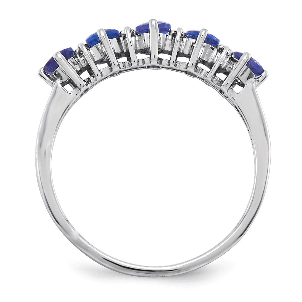 Sterling Silver Rhodium Tanzanite & Diamond Ring