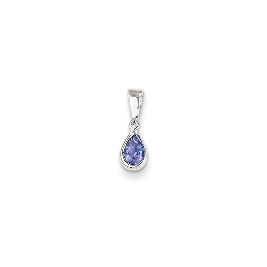 Sterling Silver Tanzanite & Diamond Pendant