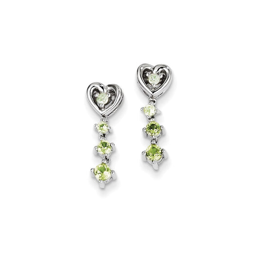 Sterling Silver Peridot Diamond Earrings