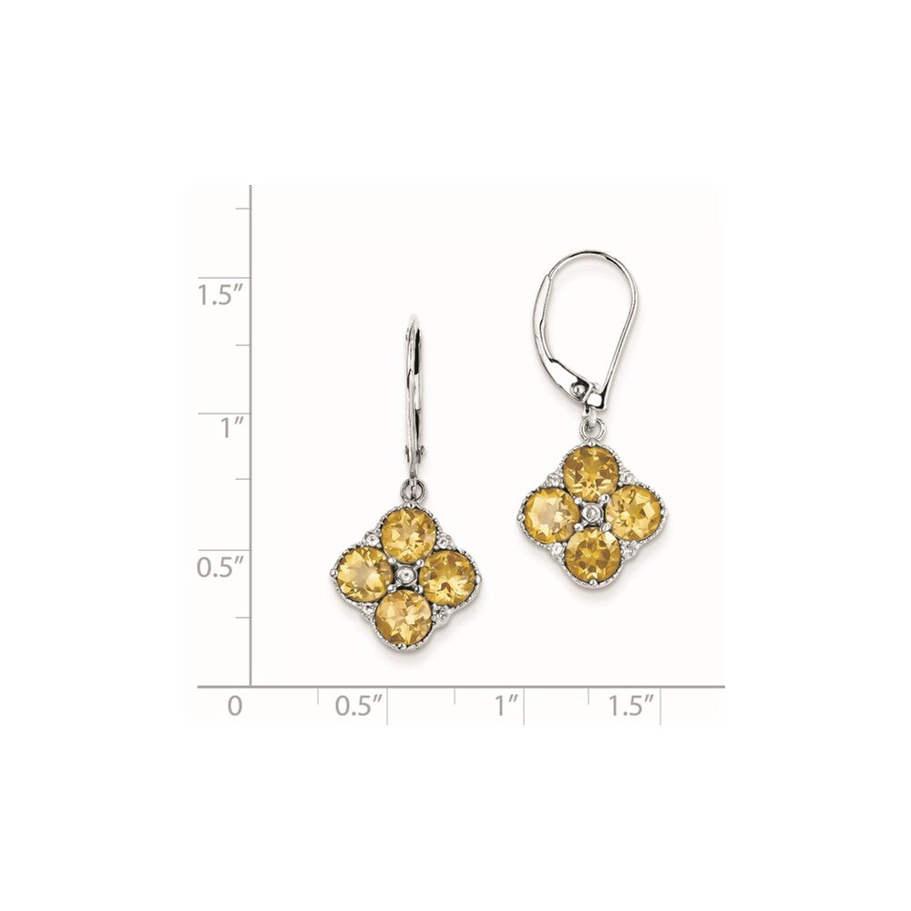 Sterling Silver Citrine and White Topaz Earrings