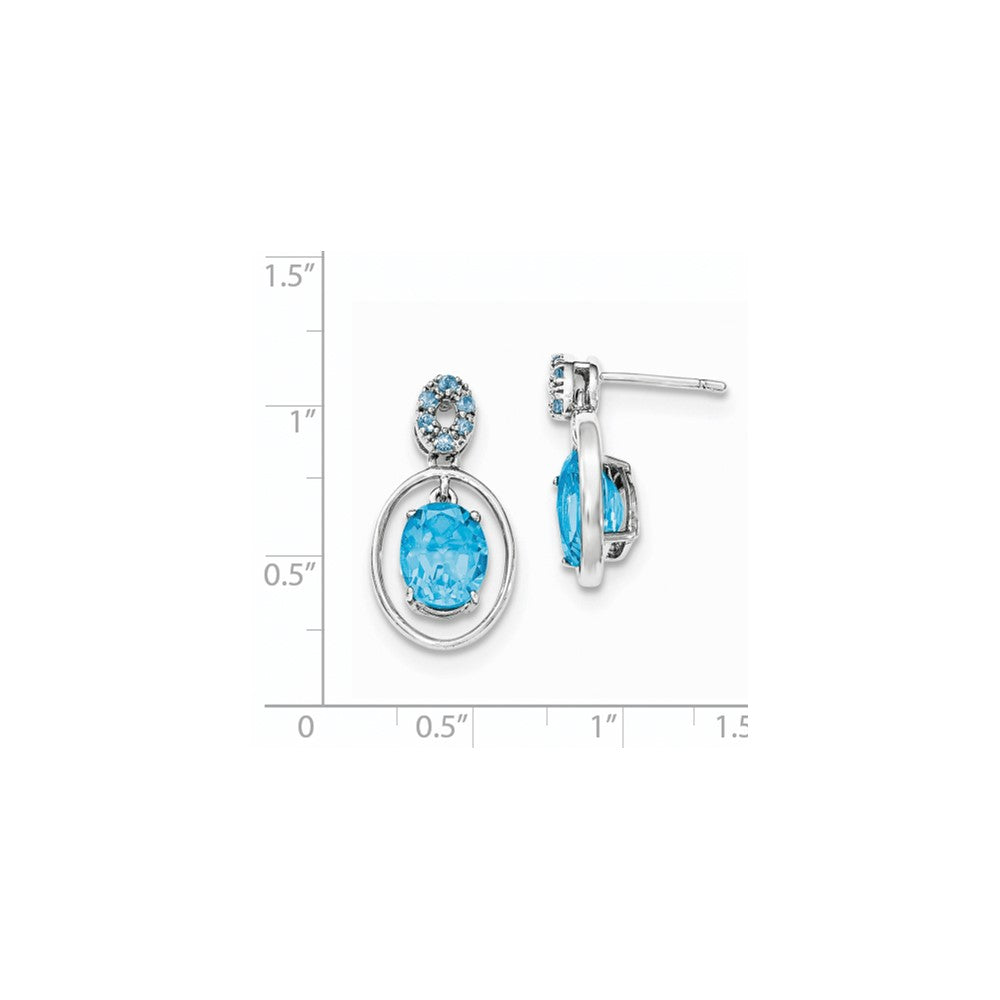 Sterling Silver Lt. Swiss Blue Topaz Post Dangle Earrings