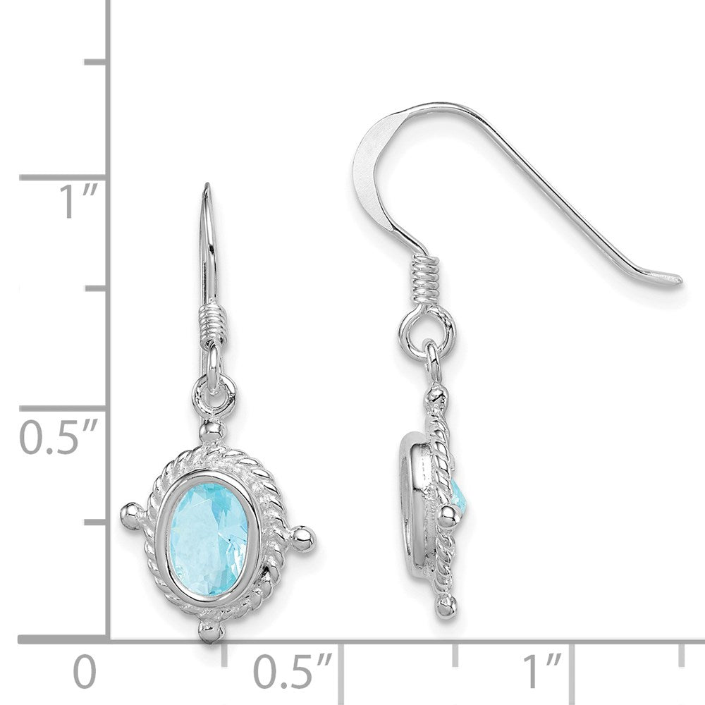 Sterling Silver Blue Topaz Fancy Dangle Earrings