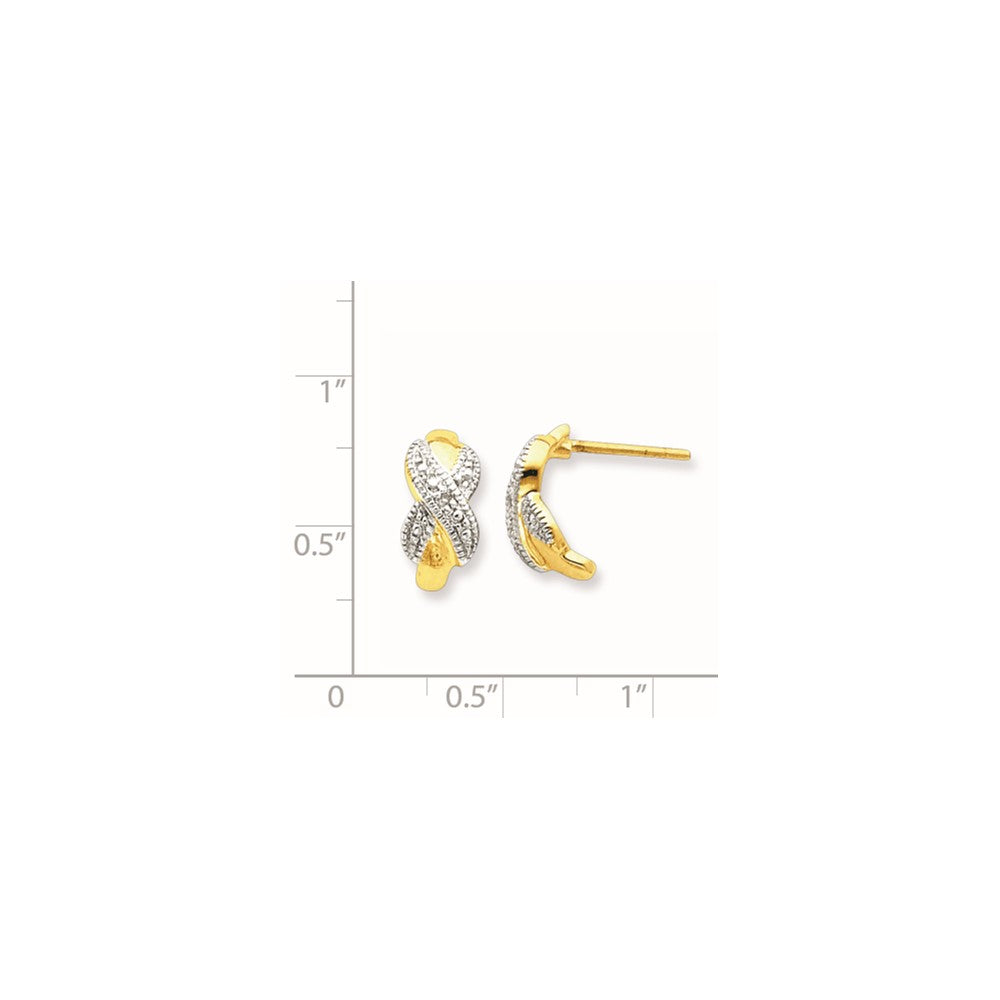 Sterling Silver Vermeil Diamond Post Earrings