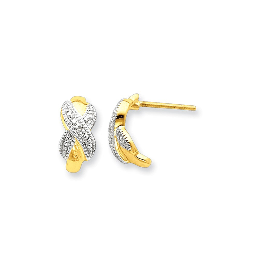 Sterling Silver Vermeil Diamond Post Earrings