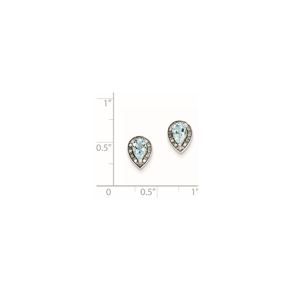 Sterling Silver Diamond & Blue Topaz Earring