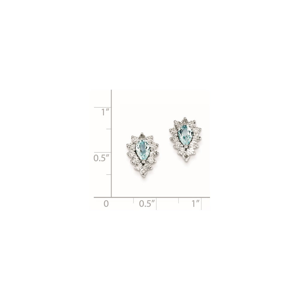 Sterling Silver Diamond & Blue Topaz Earring