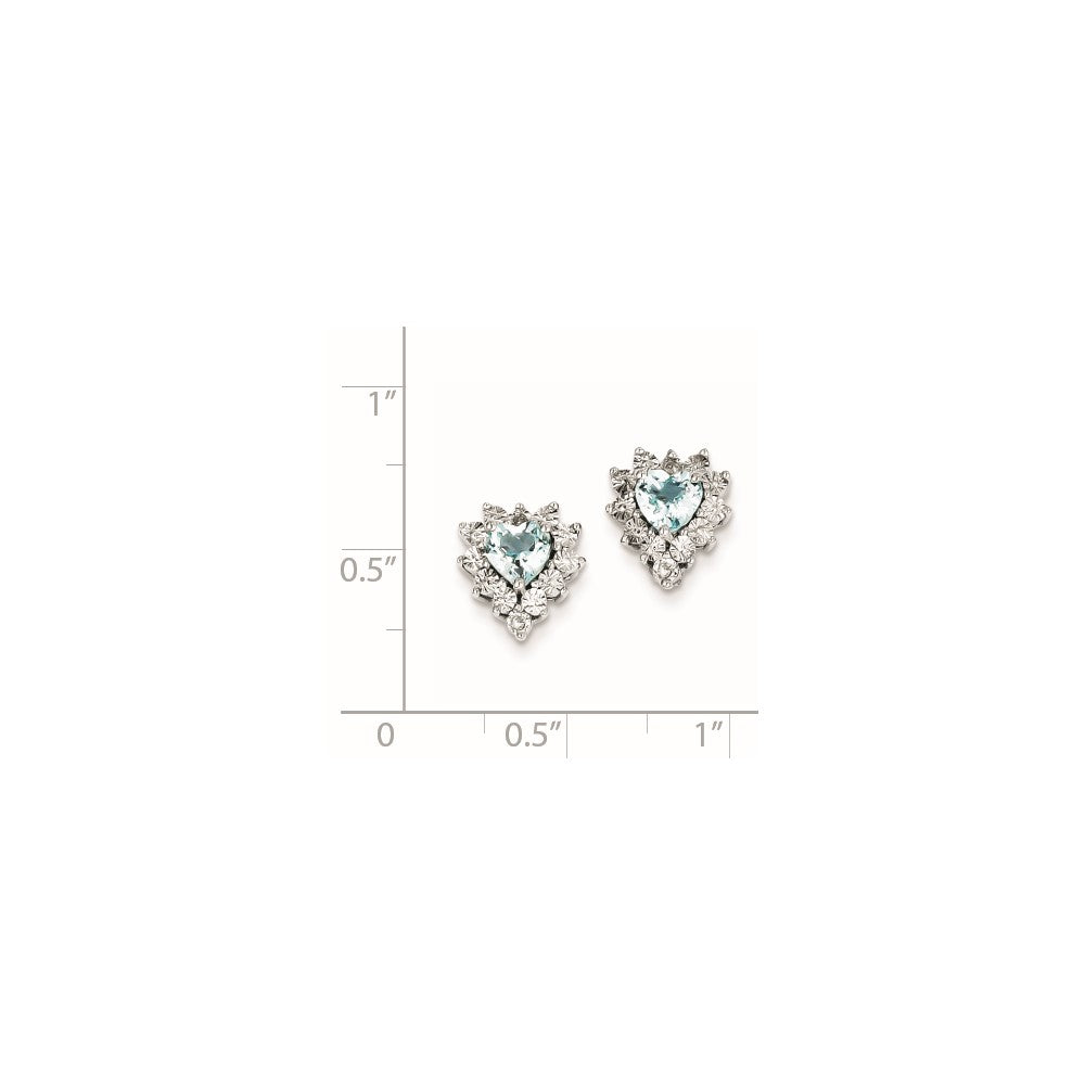 Sterling Silver Diamond & Blue Topaz Earring