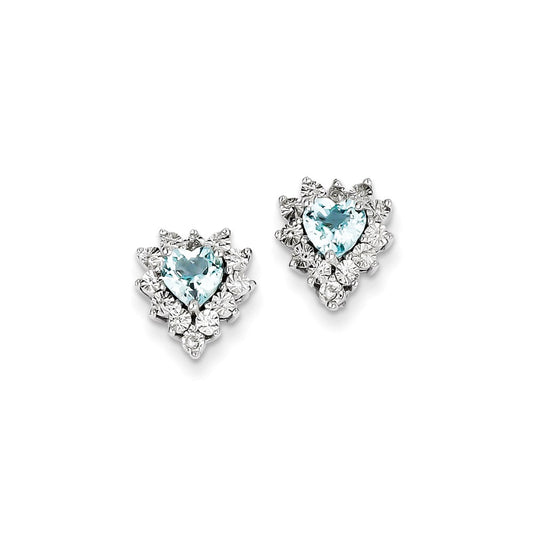 Sterling Silver Diamond & Blue Topaz Earring