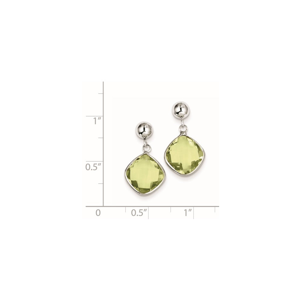 Sterling Silver Peridot Dangle Post Earrings