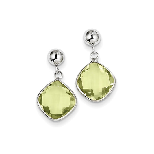 Sterling Silver Peridot Dangle Post Earrings