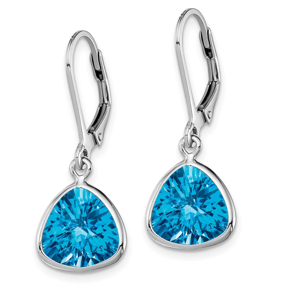 Sterling Silver Rhodium-plated Blue Topaz Earrings