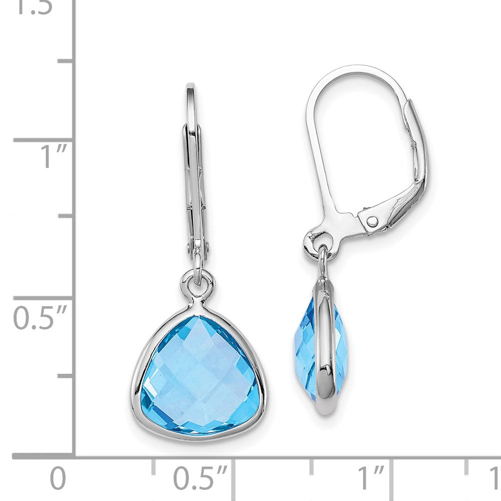 Sterling Silver Rhodium-plated Blue Topaz Earrings