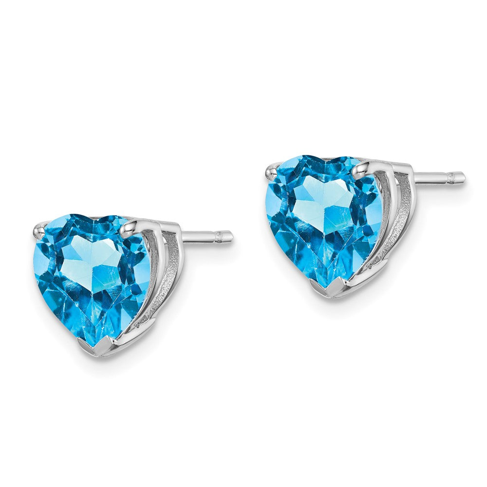 Sterling Silver Rhodium-plated Blue Topaz Earrings